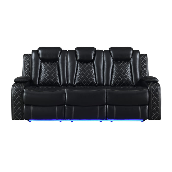 ORION II SOFA W/DUAL RECLINER-BLACK