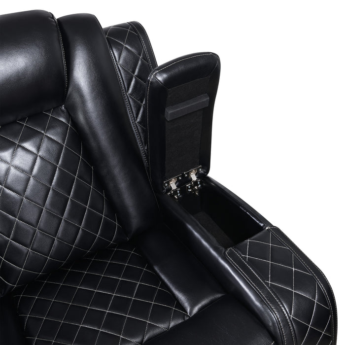ORION II SOFA W/ PWR FR & HR-BLACK