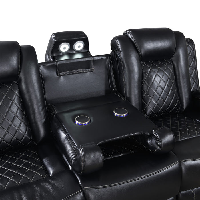 ORION II SOFA W/ PWR FR & HR-BLACK