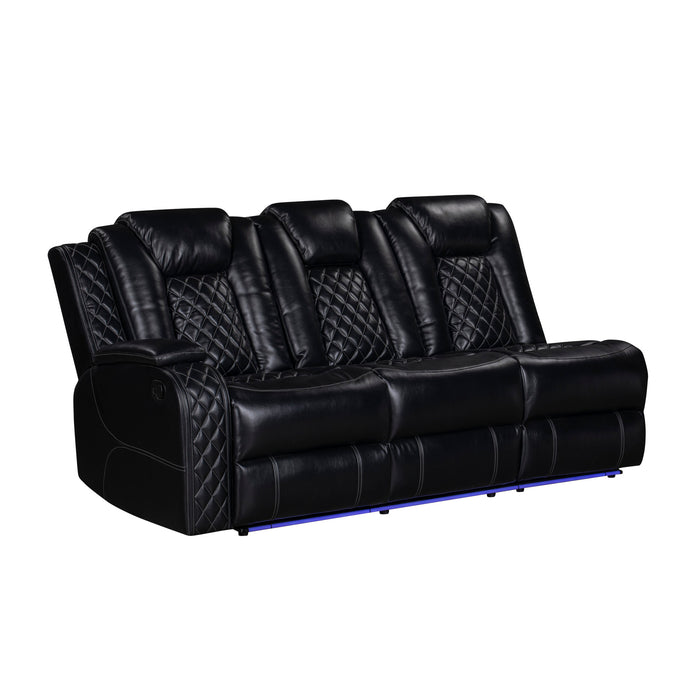 ORION II LAF SOFA W/DUAL RECLINER-BLACK