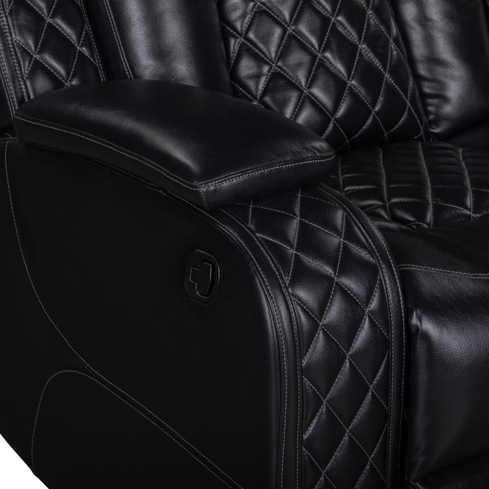 ORION II LAF SOFA W/DUAL RECLINER-BLACK