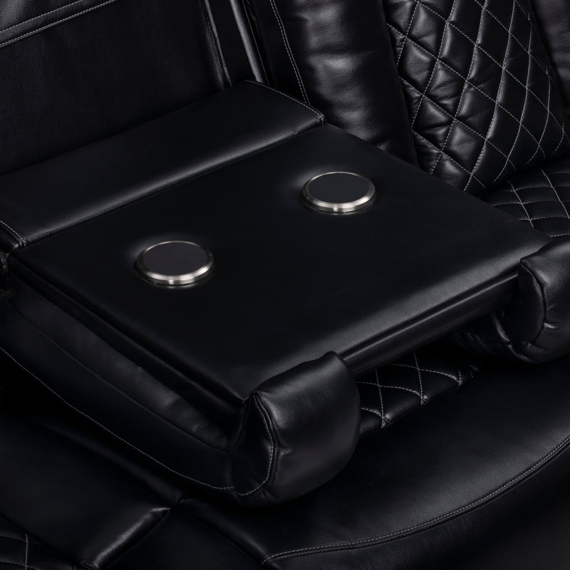 ORION II LAF SOFA W/DUAL RECLINER-BLACK