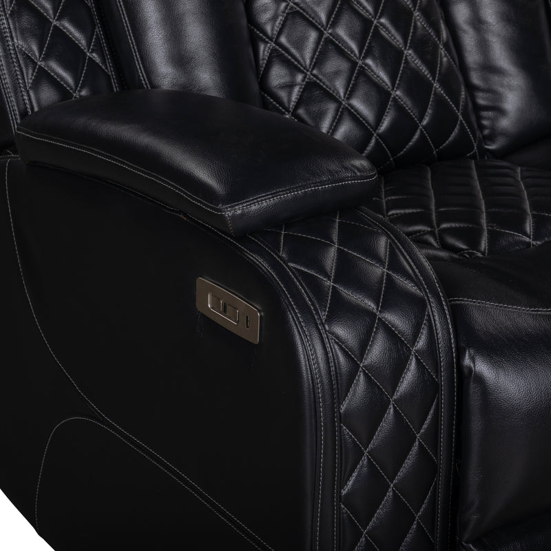 ORION II LAF SOFA W/PWR FR & HR-BLACK