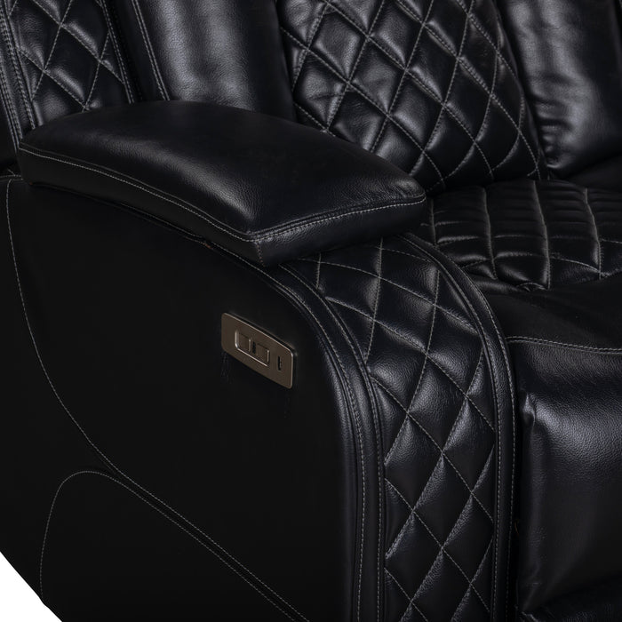 ORION II LAF SOFA W/PWR FR & HR-BLACK