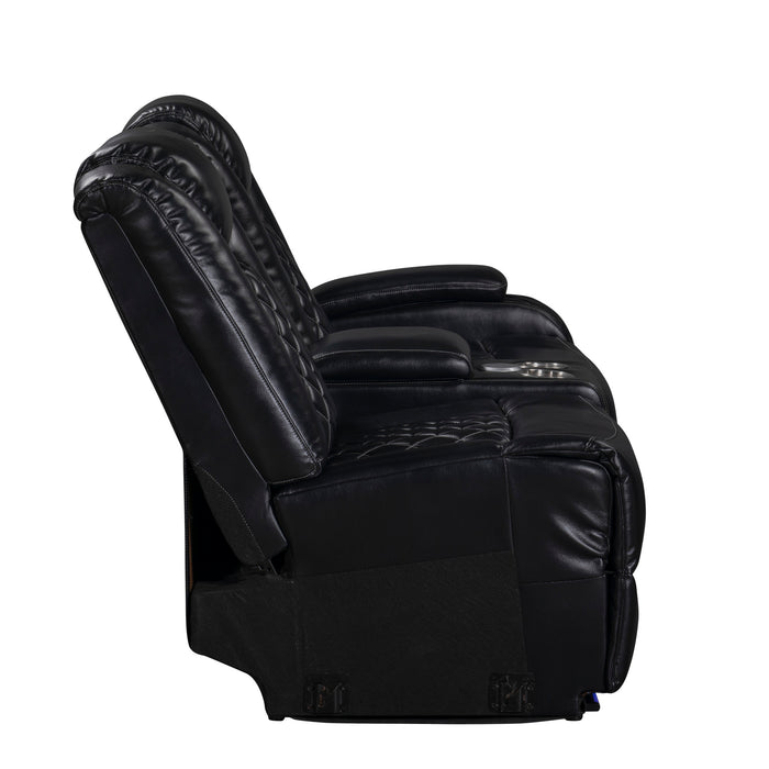 ORION II RAF CONSOLE LOVESEAT W/1 RECLINER-BLACK
