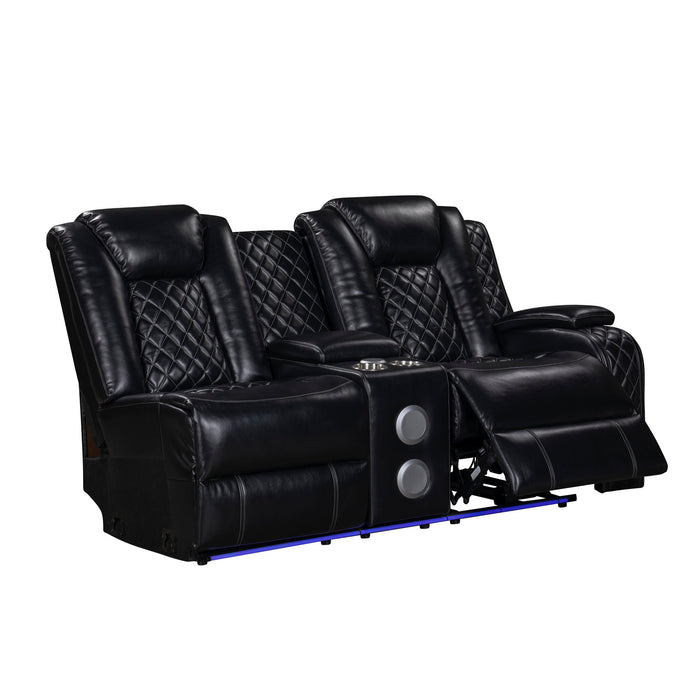 ORION II RAF CONSOLE LOVESEAT W/1 RECLINER-BLACK