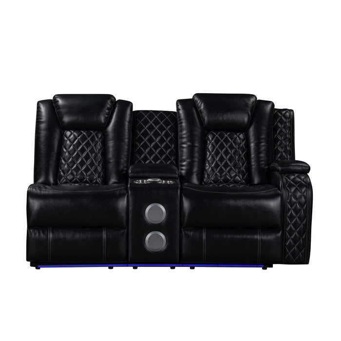 ORION II RAF CONSOLE LOVESEAT W/ PWR FR & HR-BLACK