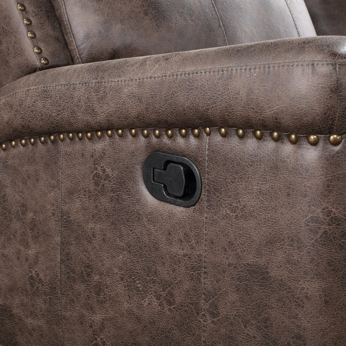 QUADE SOFA W/DUAL RECLINER-MOCHA