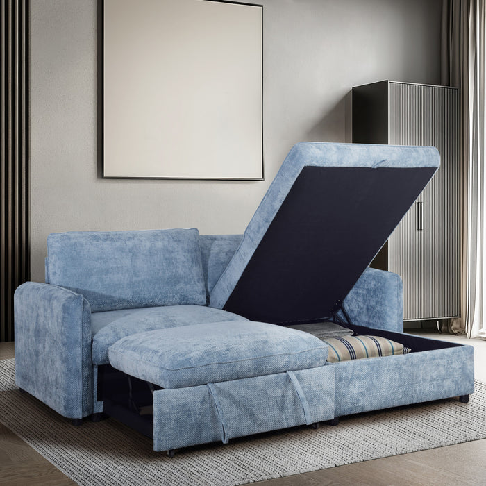FINN LOVESEAT W/POP UP SLEEPER-BLUE
