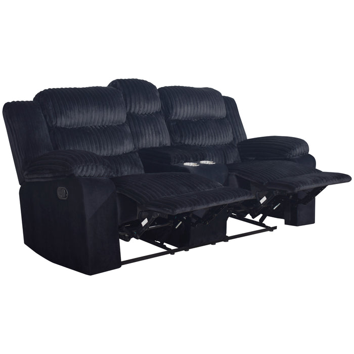 WILLOW CONSOLE LOVESEAT W/ DUAL RECLINERS-BLACK