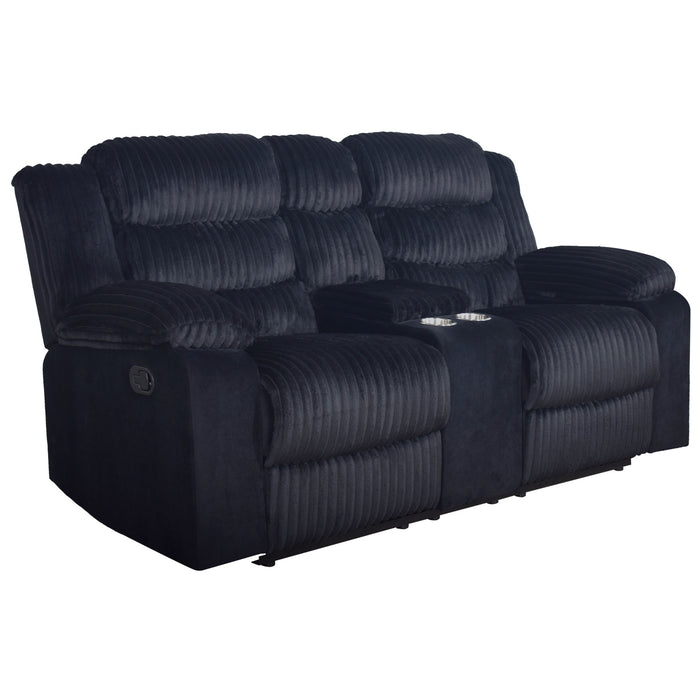 WILLOW CONSOLE LOVESEAT W/ DUAL RECLINERS-BLACK