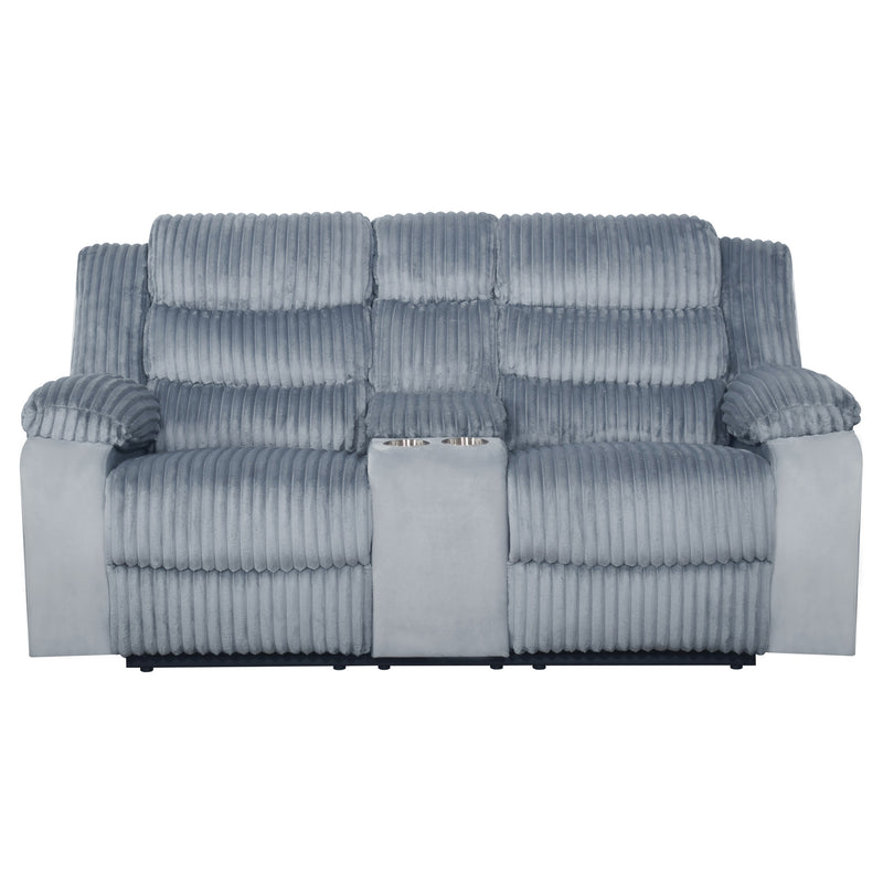 WILLOW CONSOLE LOVESEAT W/ DUAL RECLINERS-GRAY