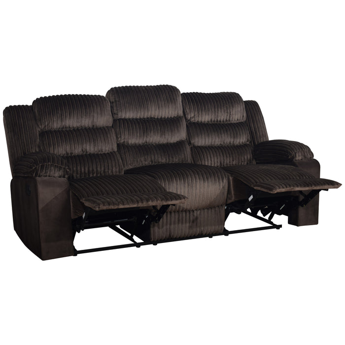 WILLOW SOFA W/DUAL RECLINER-BROWN
