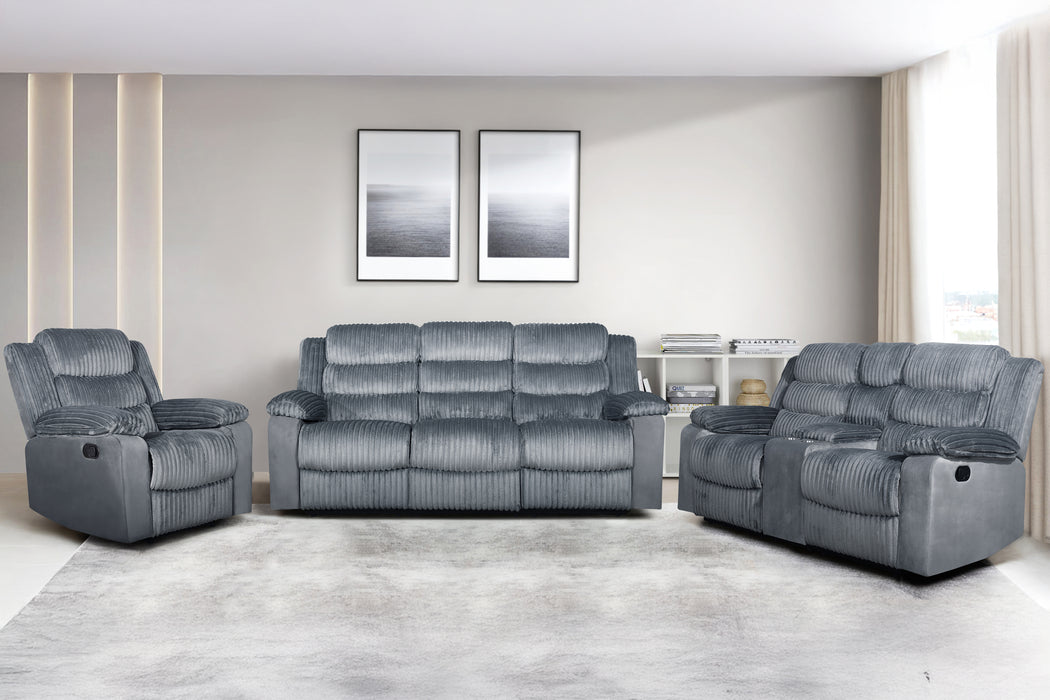 WILLOW SOFA W/DUAL RECLINER-GRAY