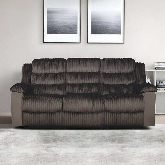 WILLOW SOFA W/DUAL RECLINER-BROWN