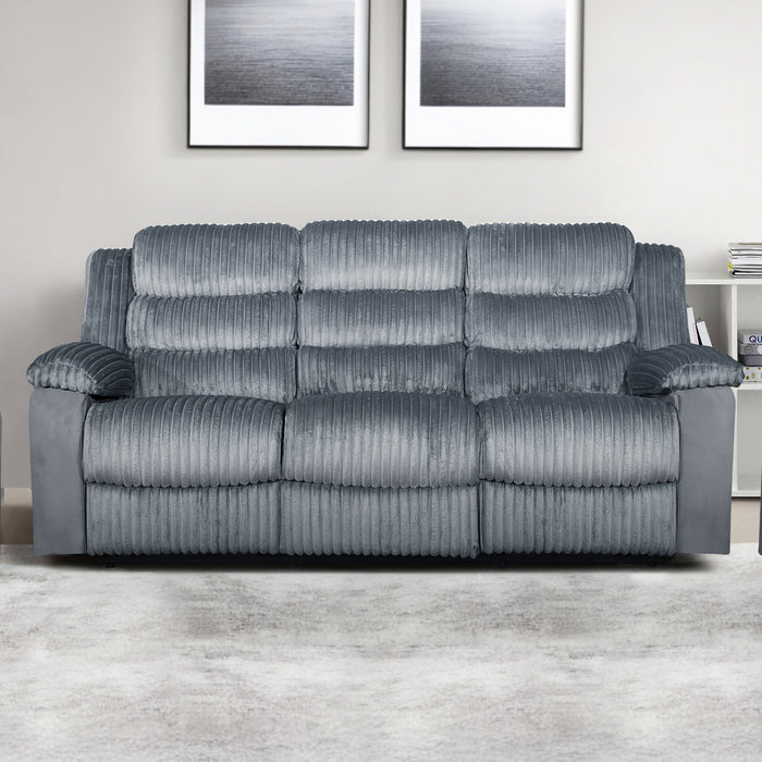 WILLOW SOFA W/DUAL RECLINER-GRAY