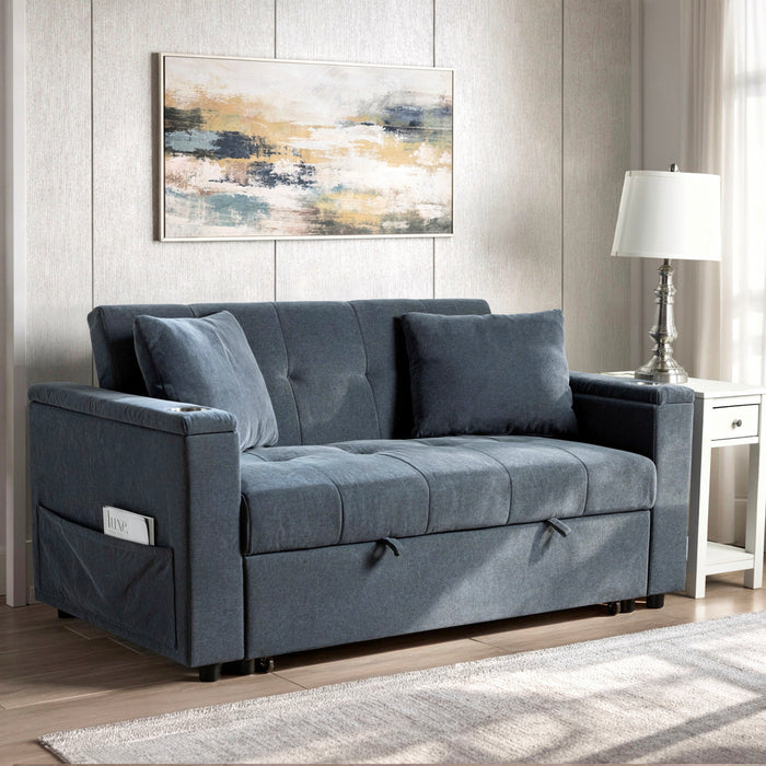 SELBY POP-UP SLEEPER SOFA-BLUE