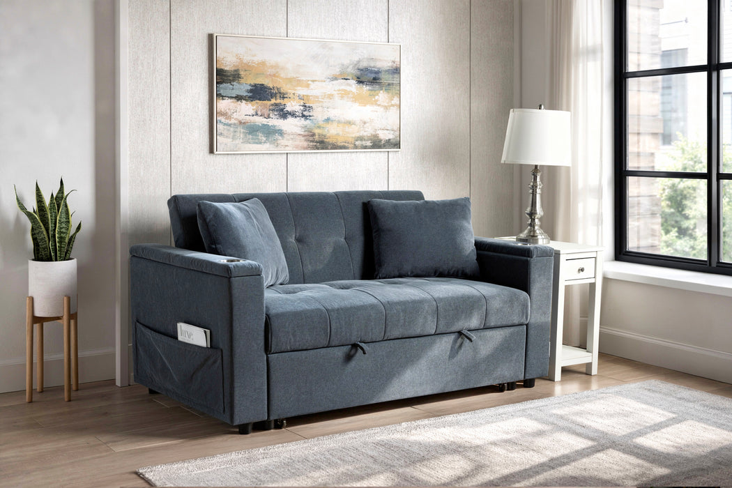 SELBY POP-UP SLEEPER SOFA-BLUE