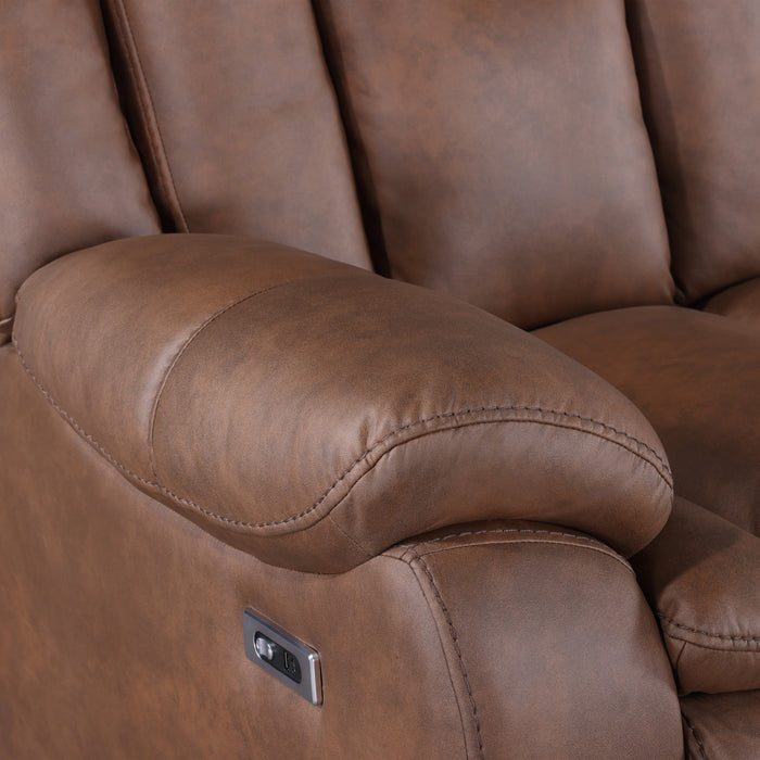 MORELLO  SOFA W/PWR FR- BROWN