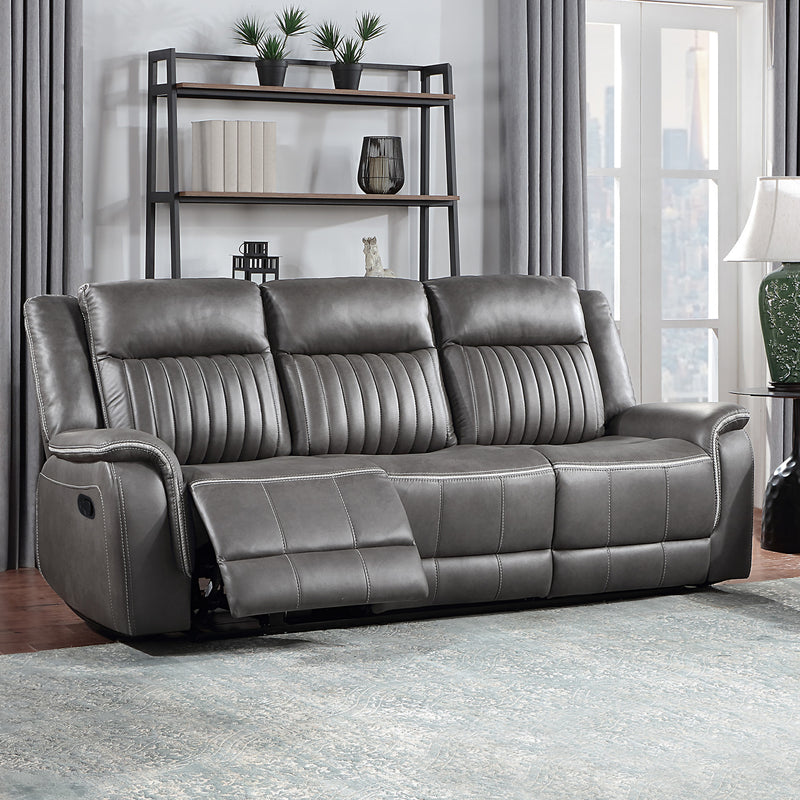 ENZO  SOFA W/DUAL RECLINER- GRAY