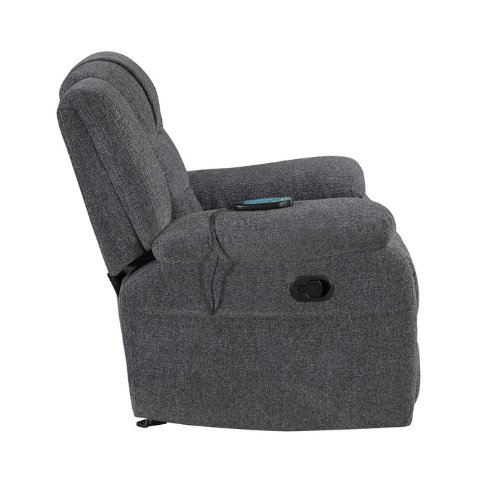 REDONDO GLIDER RECLINER W/HEAT AND MASSAGE-DK GRAY