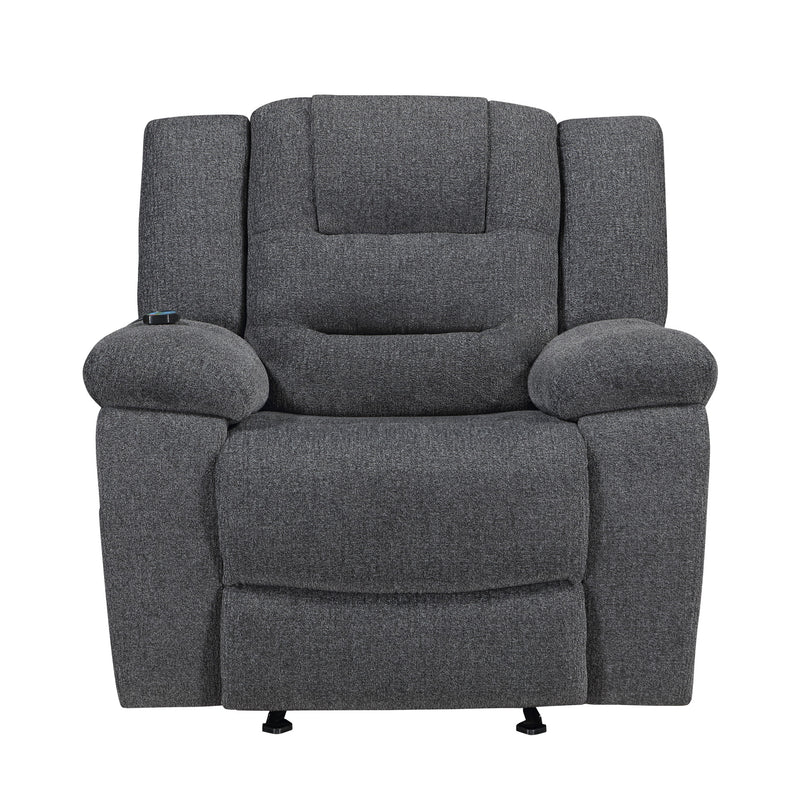 REDONDO GLIDER RECLINER W/HEAT AND MASSAGE-DK GRAY