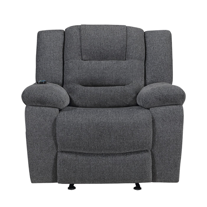 REDONDO GLIDER RECLINER W/HEAT AND MASSAGE-DK GRAY