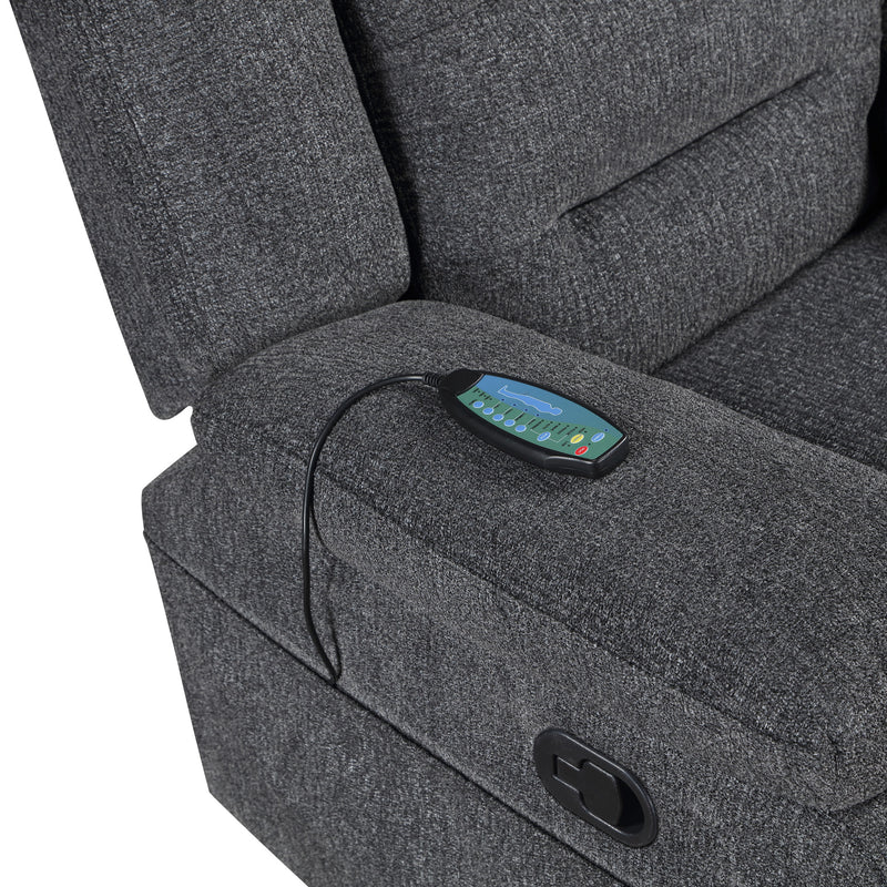 REDONDO GLIDER RECLINER W/HEAT AND MASSAGE-DK GRAY