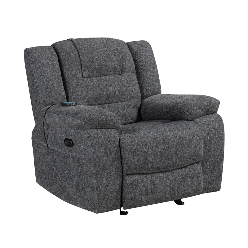 REDONDO GLIDER RECLINER W/HEAT, MASSAGE, PWR FR -DK GRAY