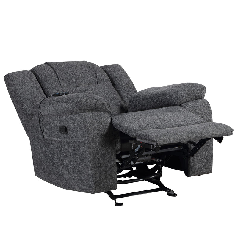 REDONDO GLIDER RECLINER W/HEAT AND MASSAGE-DK GRAY