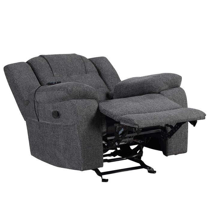 REDONDO GLIDER RECLINER W/HEAT AND MASSAGE-DK GRAY