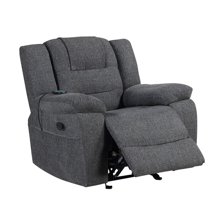 REDONDO GLIDER RECLINER W/HEAT AND MASSAGE-DK GRAY