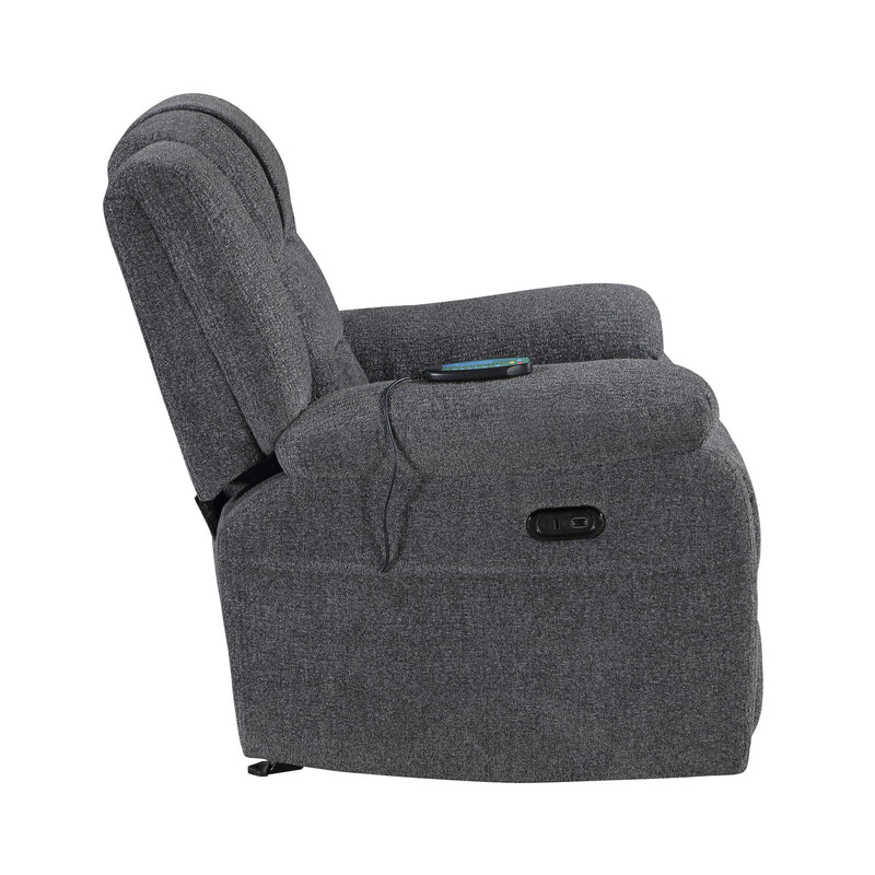 REDONDO GLIDER RECLINER W/HEAT, MASSAGE, PWR FR -DK GRAY