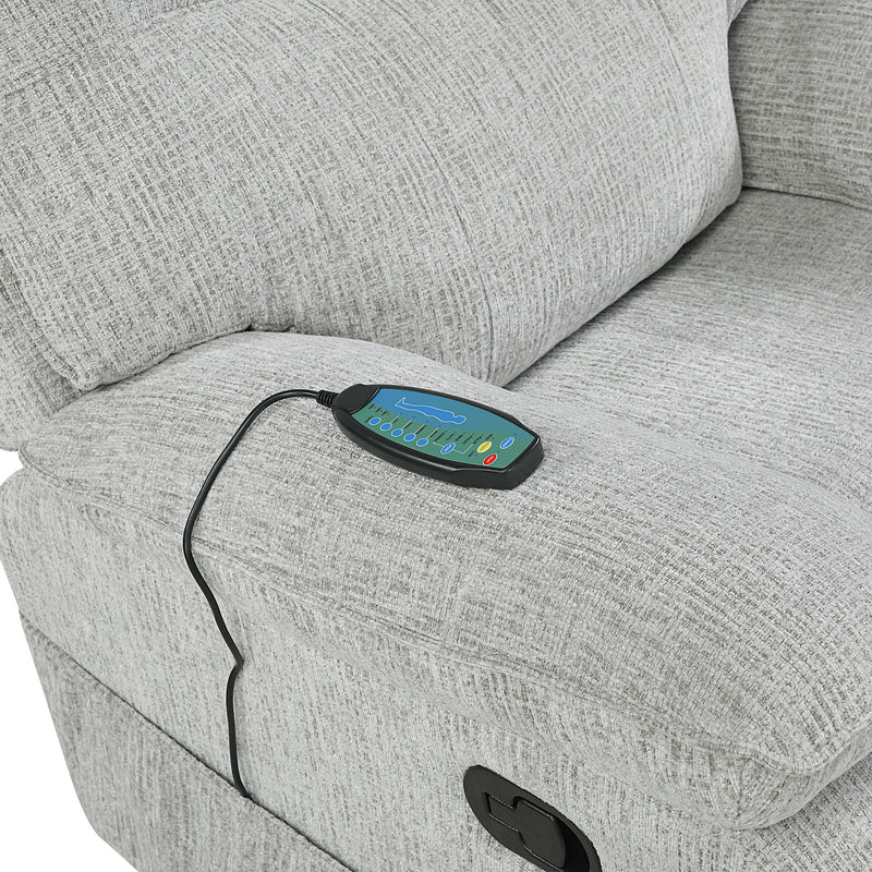 CHABLIS GLIDER RECLINER W/HEAT & MASSAGE-MIST GRAY