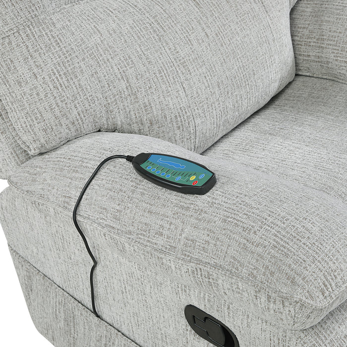 CHABLIS GLIDER RECLINER W/HEAT & MASSAGE-MIST GRAY