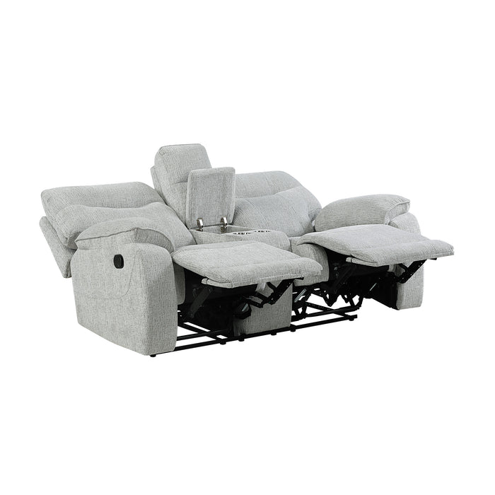 CHABLIS RECLINING CONSOLE LOVESEAT-MIST GRAY