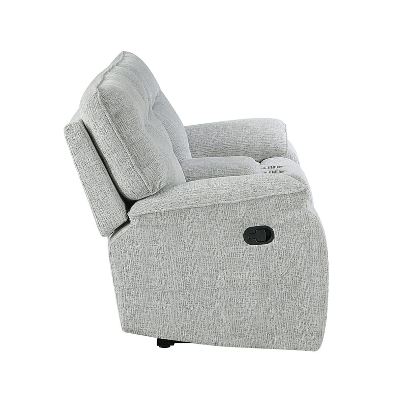 CHABLIS RECLINING CONSOLE LOVESEAT-MIST GRAY