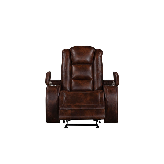 CHESTER GLIDER RECLINER-BROWN