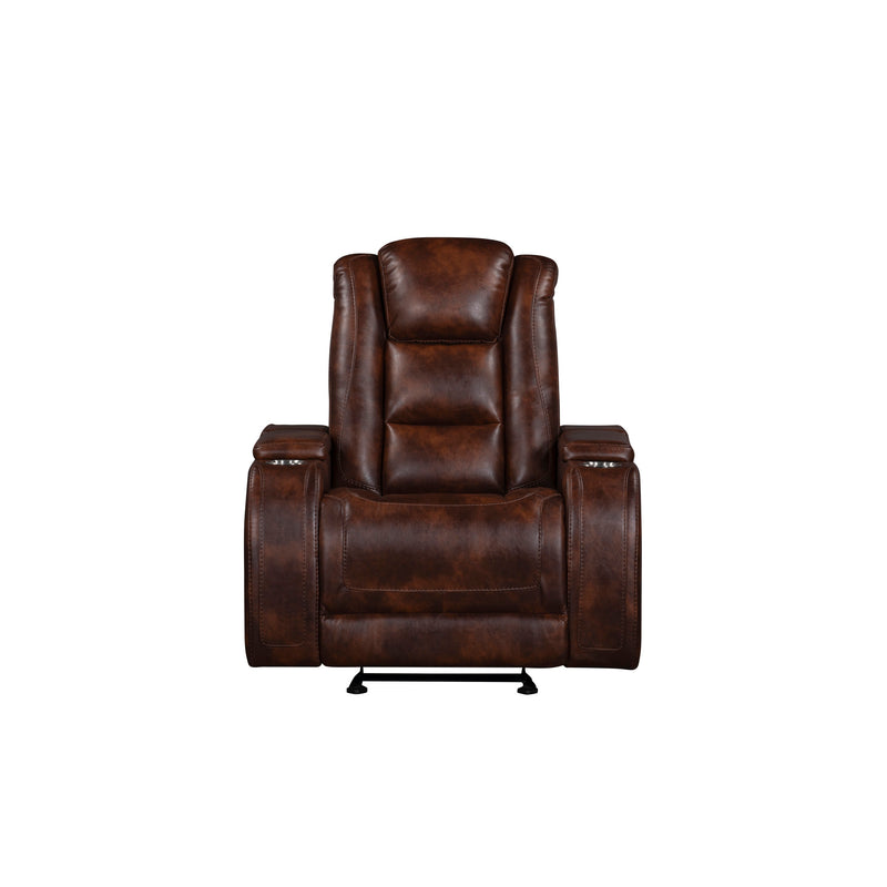 CHESTER GLIDER RECLINER W/PWR HR & FR-BROWN