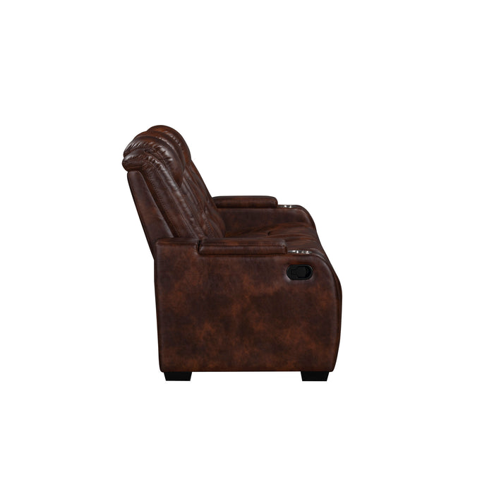 CHESTER RECLINING SOFA-BROWN