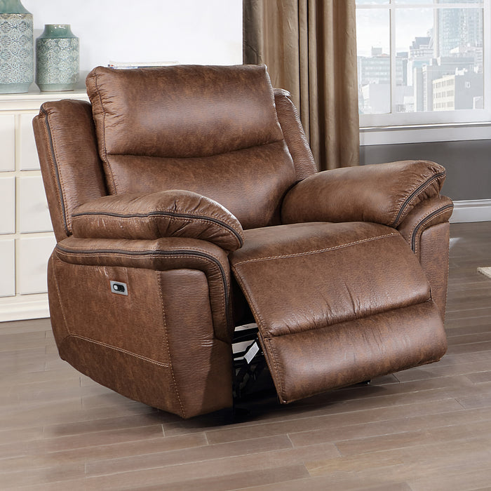 RYLAND GLIDER RECLINER W/PWR FR- BROWN