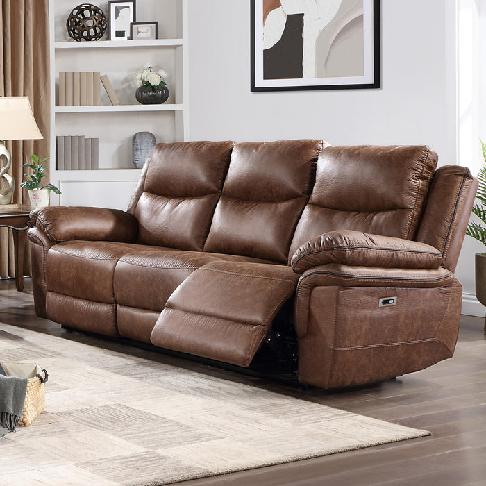 RYLAND SOFA W/PWR FR- BROWN