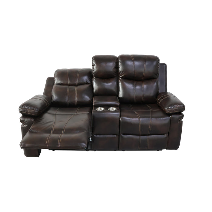 KELLEN CONSOLE LOVESEAT W/ PWR FR-BROWN