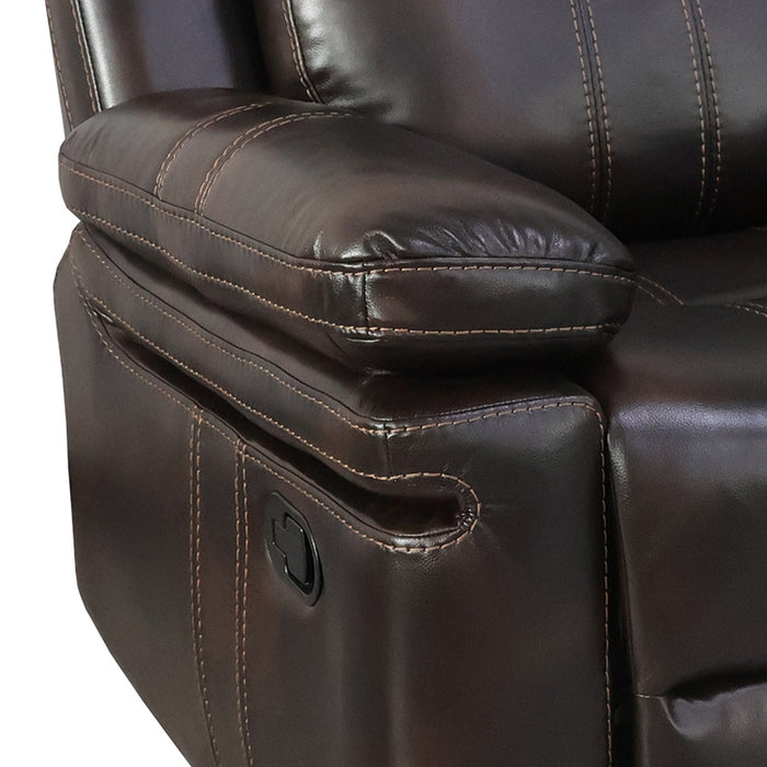 KELLEN  SOFA W/DUAL RECLINER & DROP DOWN  TRAY-BROWN