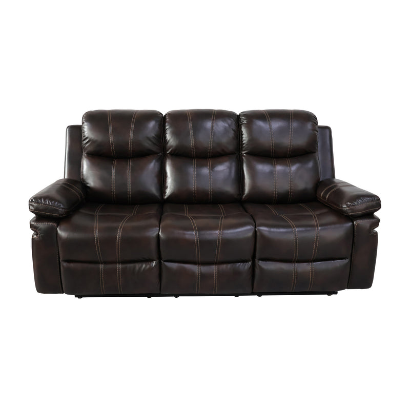 KELLEN  SOFA W/DUAL RECLINER & DROP DOWN  TRAY-BROWN