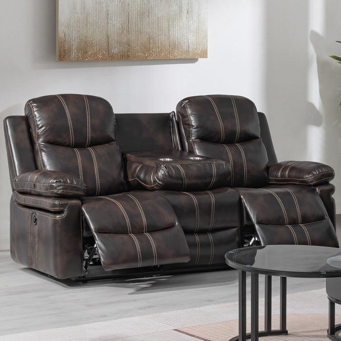 KELLEN  SOFA W/ DROP DOWN TRAY & PWR FR-BROWN