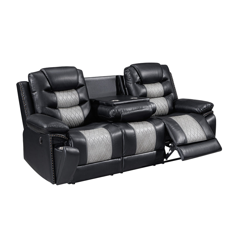 NIKKO  SOFA W/PWR FR-BLACK/GRAY