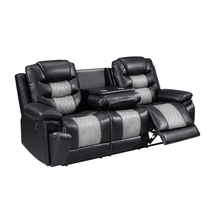 NIKKO  SOFA W/PWR FR-BLACK/GRAY