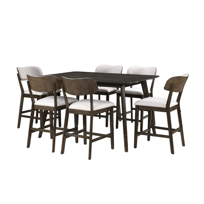 REX 60" COUNTER HEIGHT TABLE W / 6 COUNTER CHAIRS
