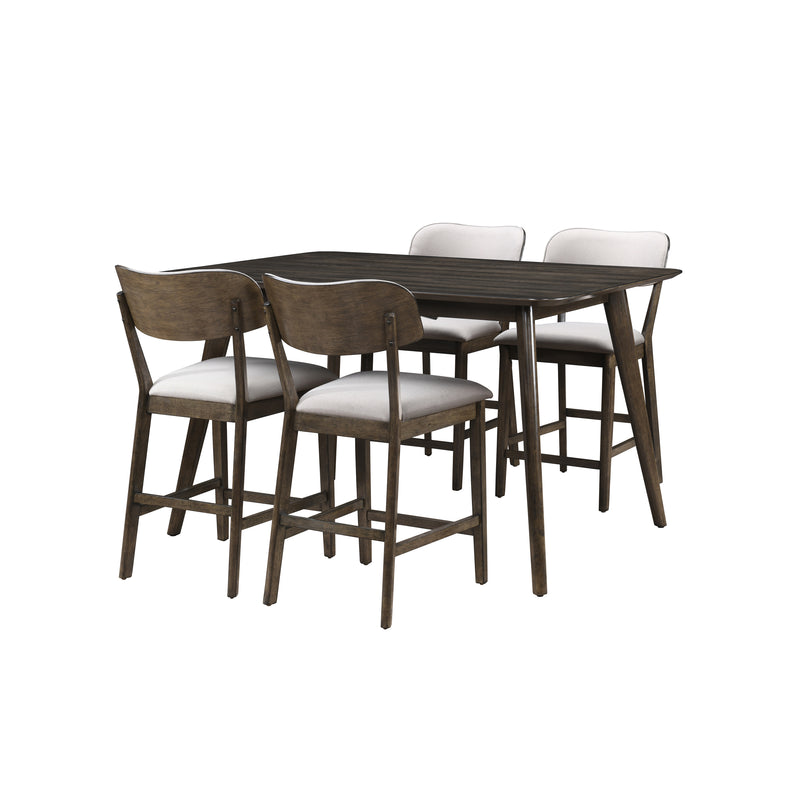 REX 60" COUNTER HEIGHT TABLE W / 4 COUNTER CHAIRS